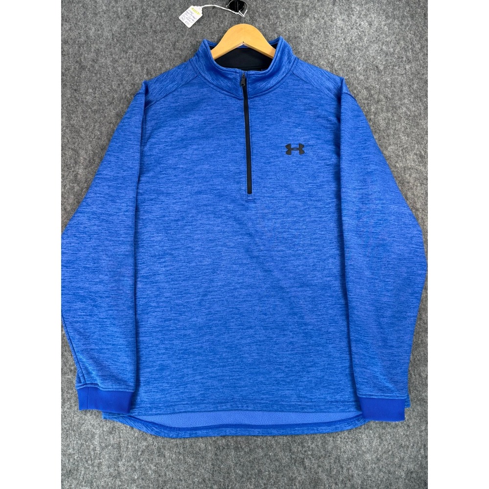 Under Armour Mens XXL ColdGear 1/4 Zip Pullover Blue Heather 1320745-401